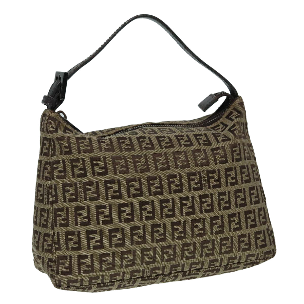 FENDI Zucchino Canvas Hand Bag Beige Brown 92979