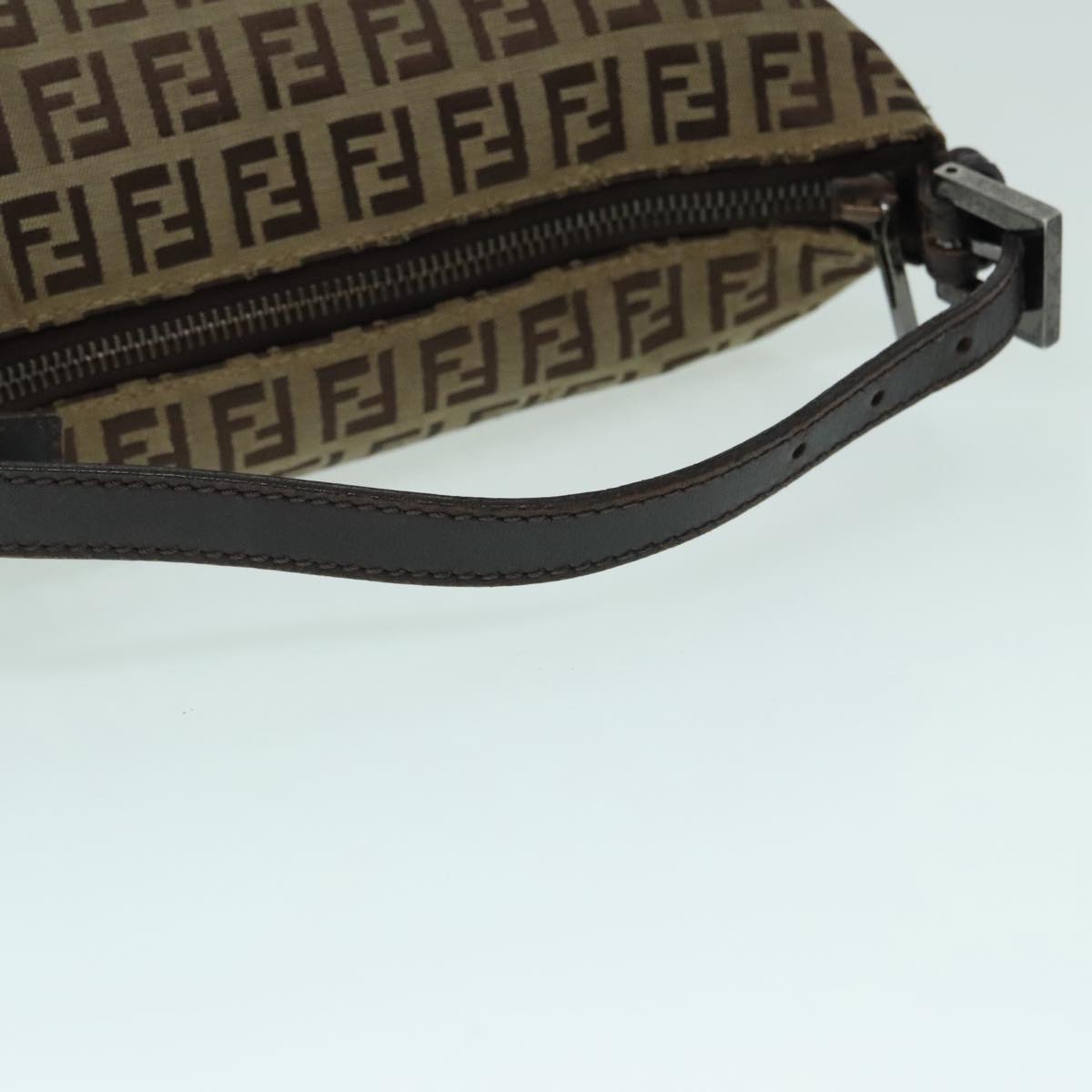 FENDI Zucchino Canvas Hand Bag Beige Brown 92979