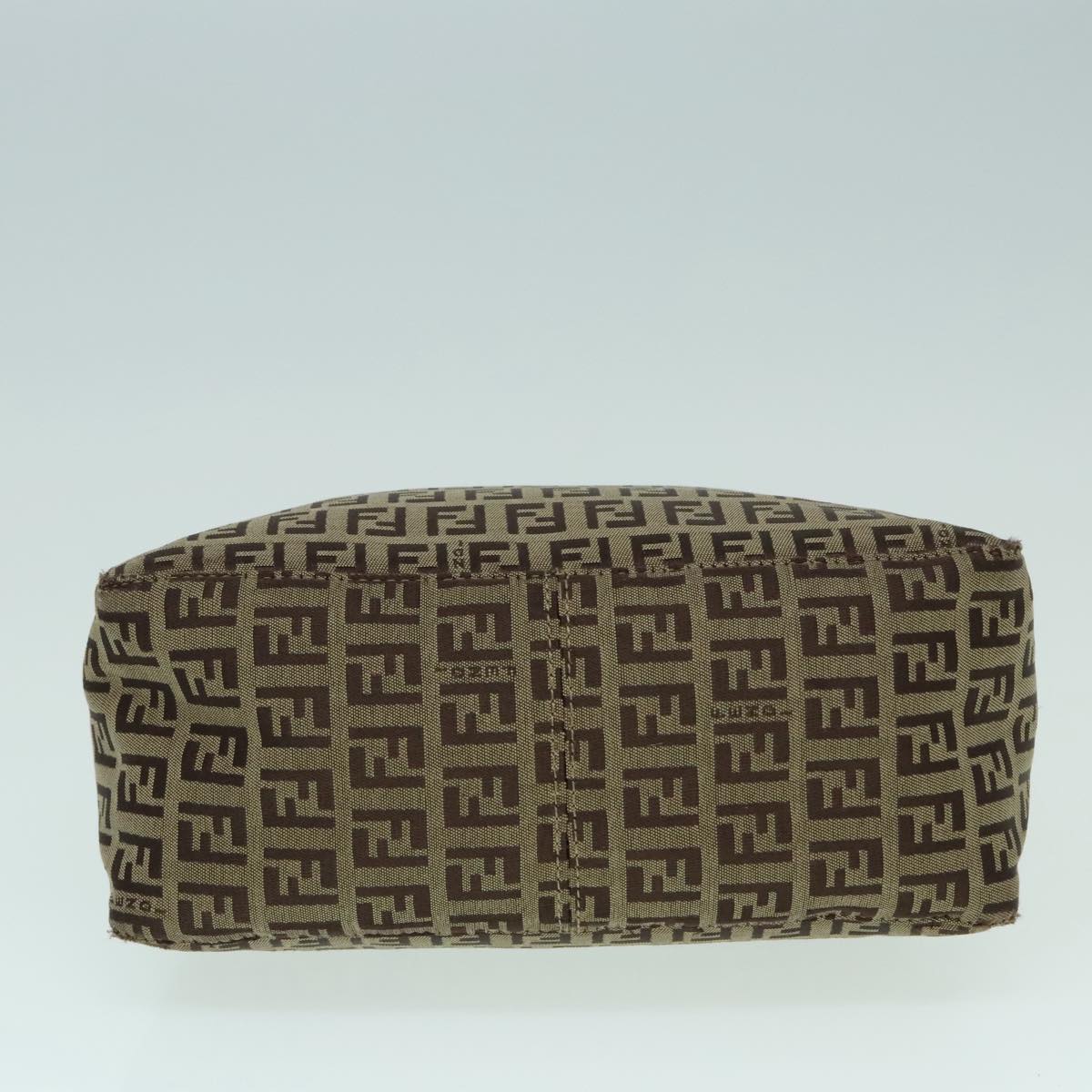 FENDI Zucchino Canvas Hand Bag Beige Brown 92979