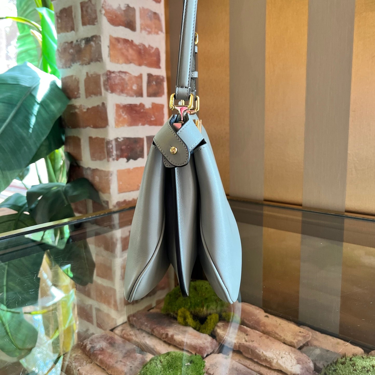 FENDI Peekaboo Small Soft Calfskin Tote Bag