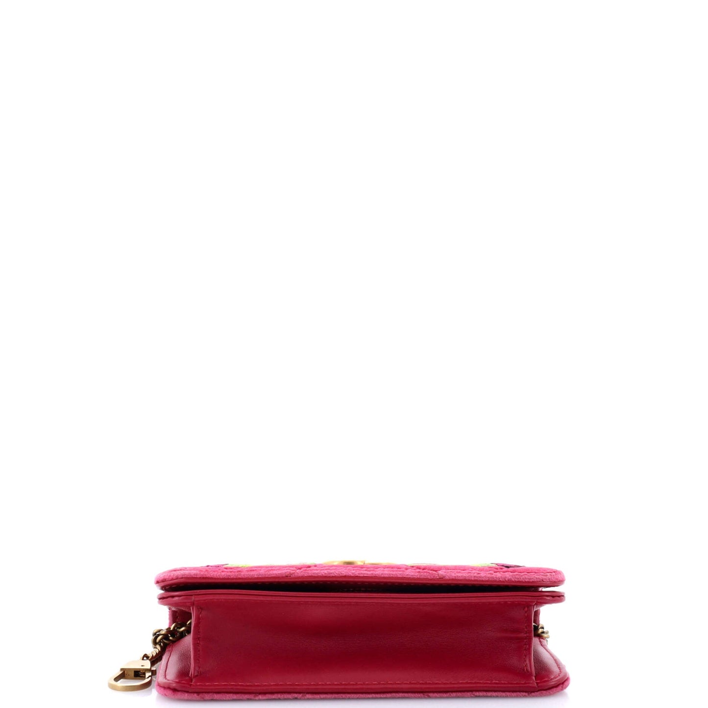 GG Marmont Chain Flap Bag Embroidered Matelasse Velvet Mini