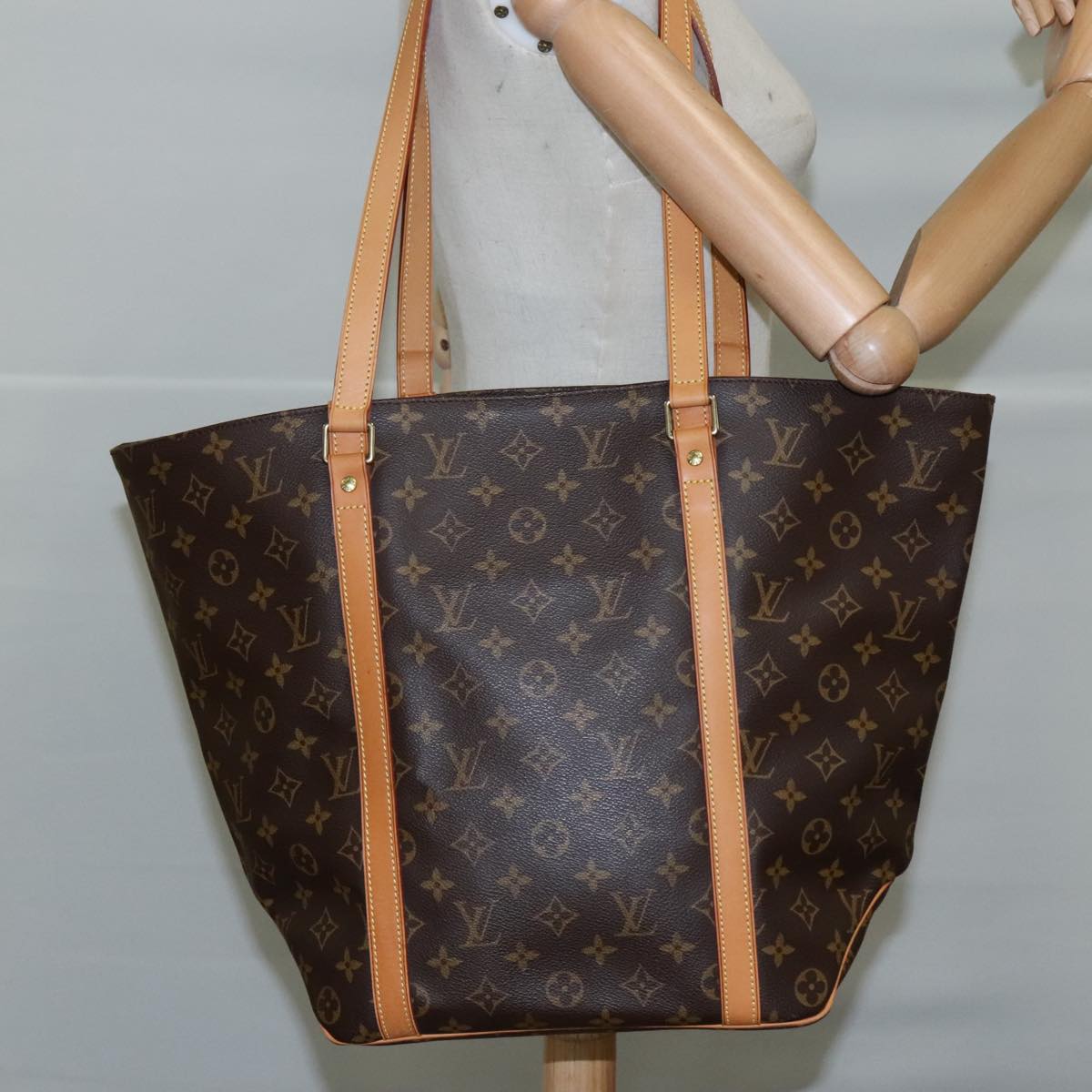 LOUIS VUITTON Monogram Sac Shopping Tote Bag M51108 LV 93054