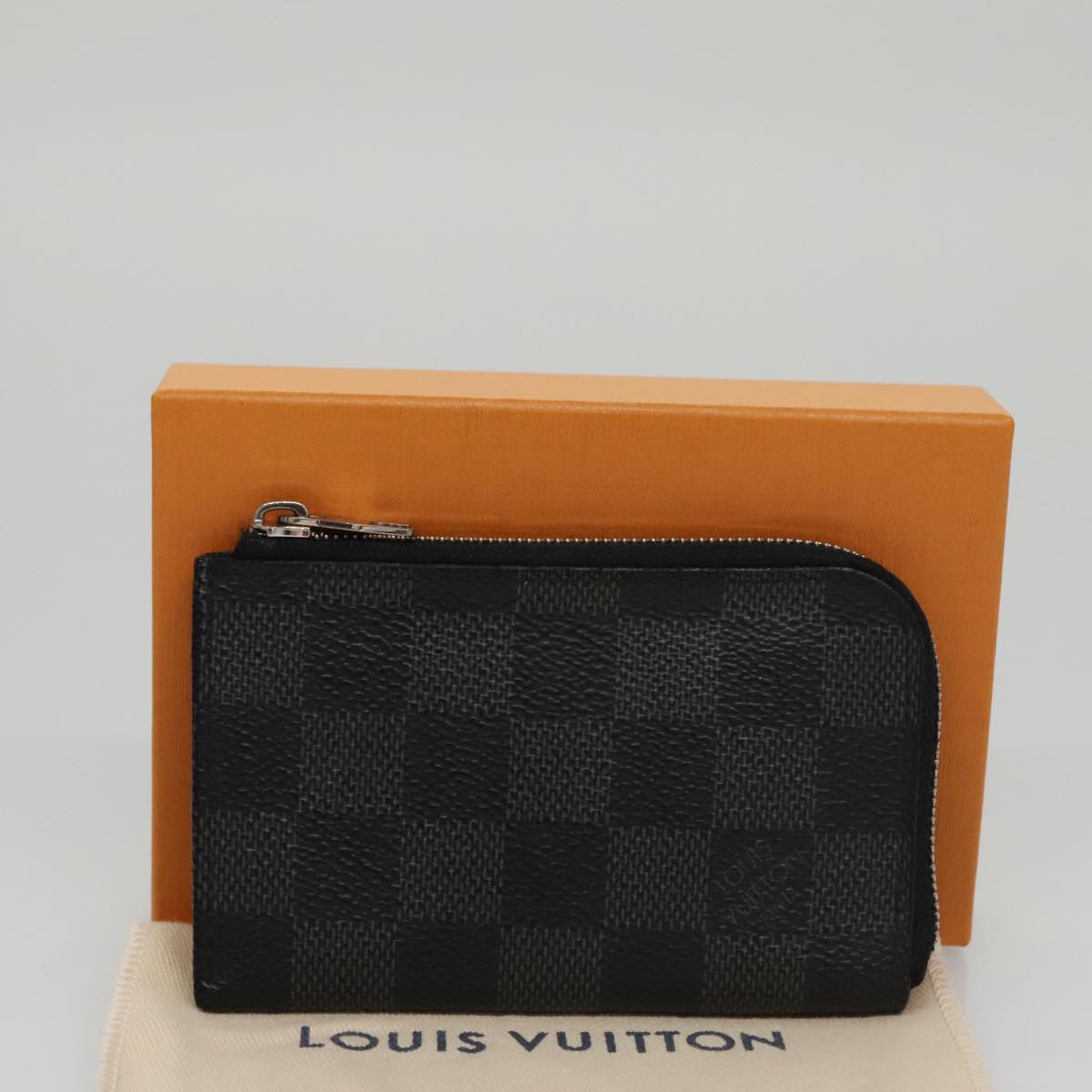 LOUIS VUITTON Damier Graphite Porte Monnaie Coin Purse N61237 LV 93272
