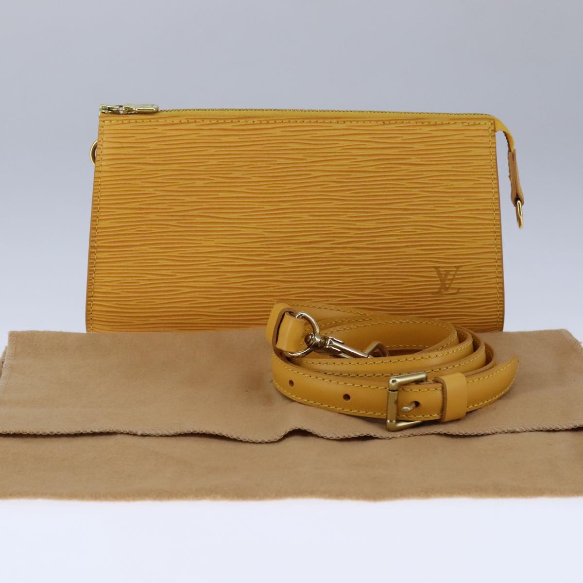 LOUIS VUITTON Epi Pochette Accessoires Pouch Yellow M52989 LV 93274