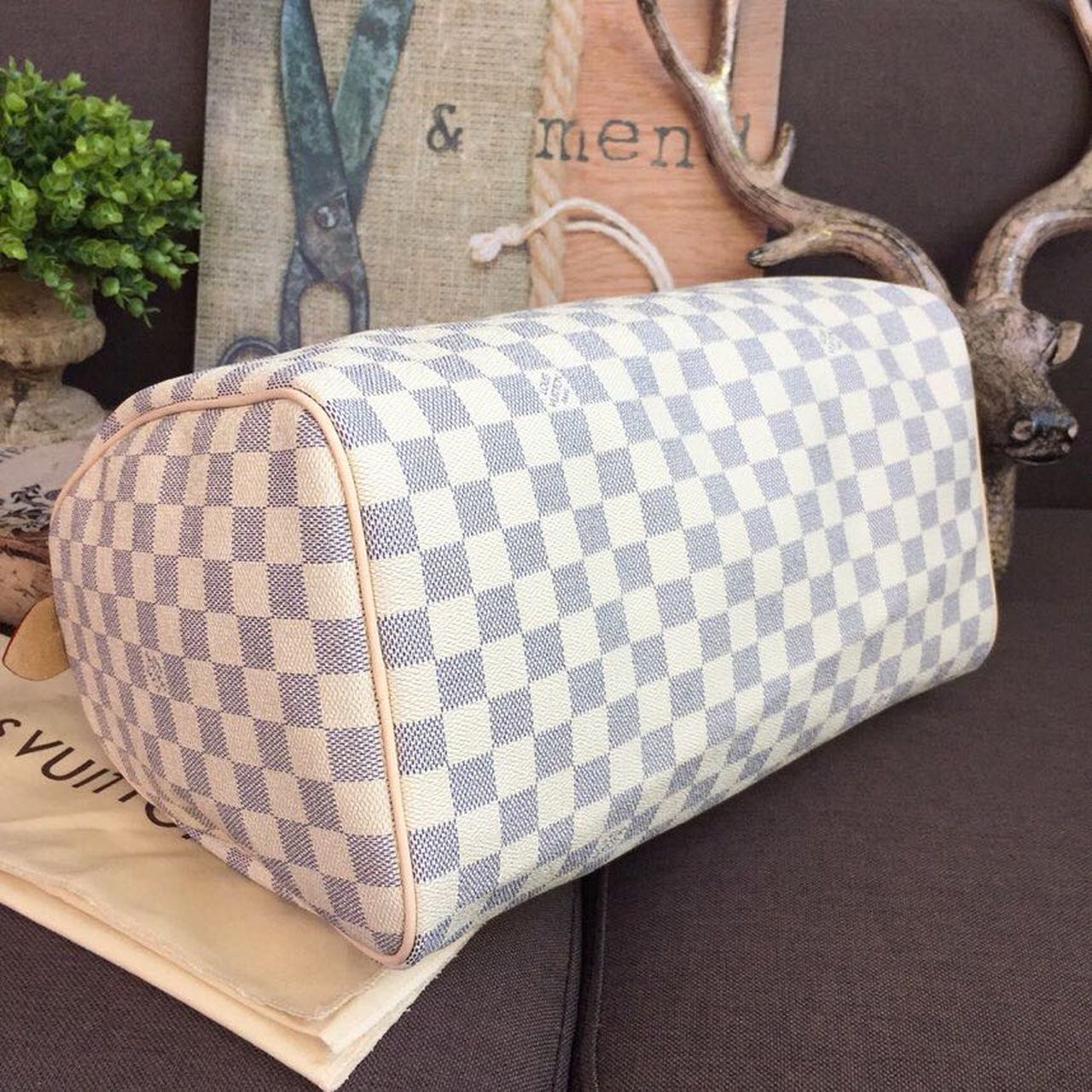 LV Speedy 35 Damier Azur Canvas For Women, WomenÃ¢â‚¬â„¢s Handbags 13.8in/35cm LV N41369