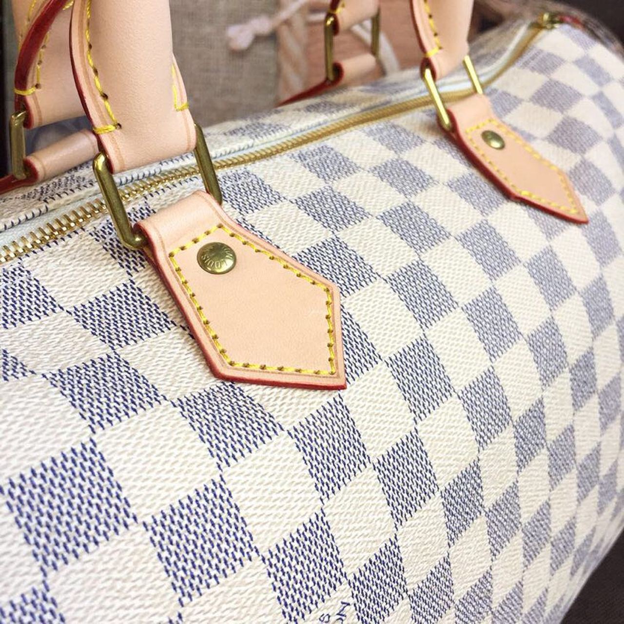 LV Speedy 35 Damier Azur Canvas For Women, WomenÃ¢â‚¬â„¢s Handbags 13.8in/35cm LV N41369