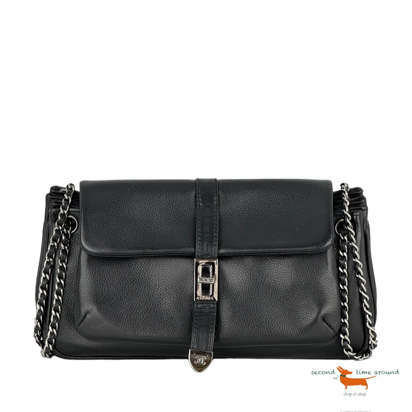 Chanel Caviar Mademoiselle Lock Accordion Flap Bag
