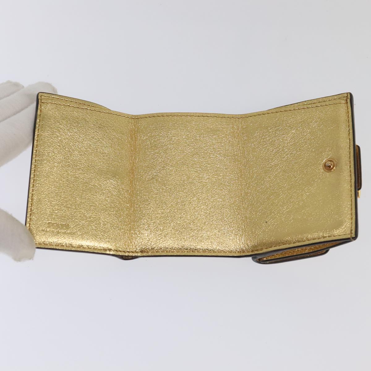 FENDI Zucca Canvas Wallet Gold Tone 8M0395 93704