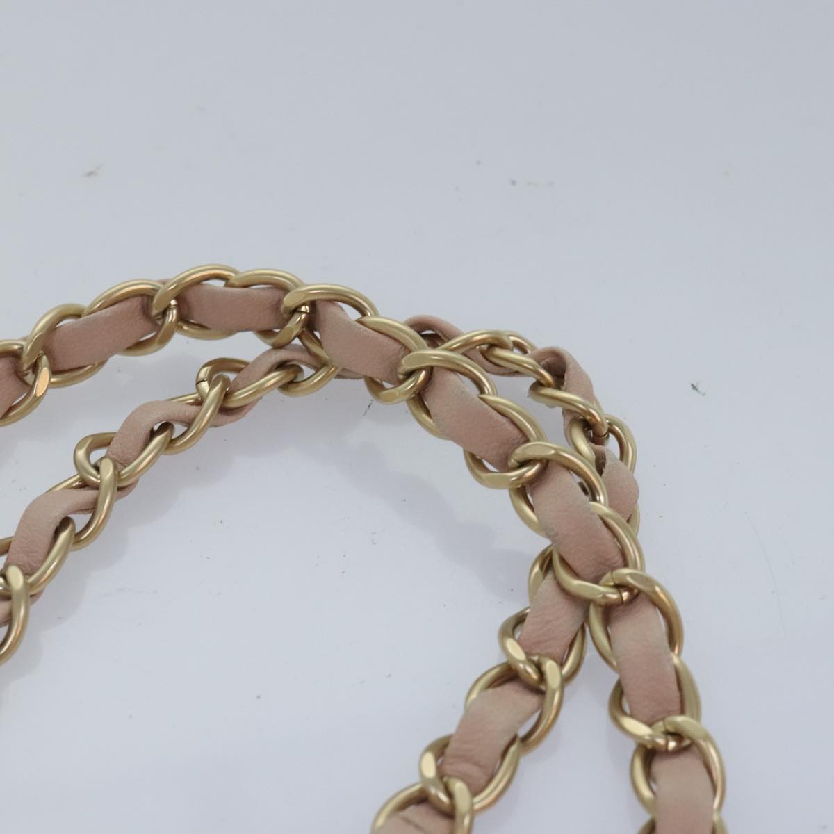 CHANEL Matelasse Chain Shoulder Bag tweed White Pink CC 93801A