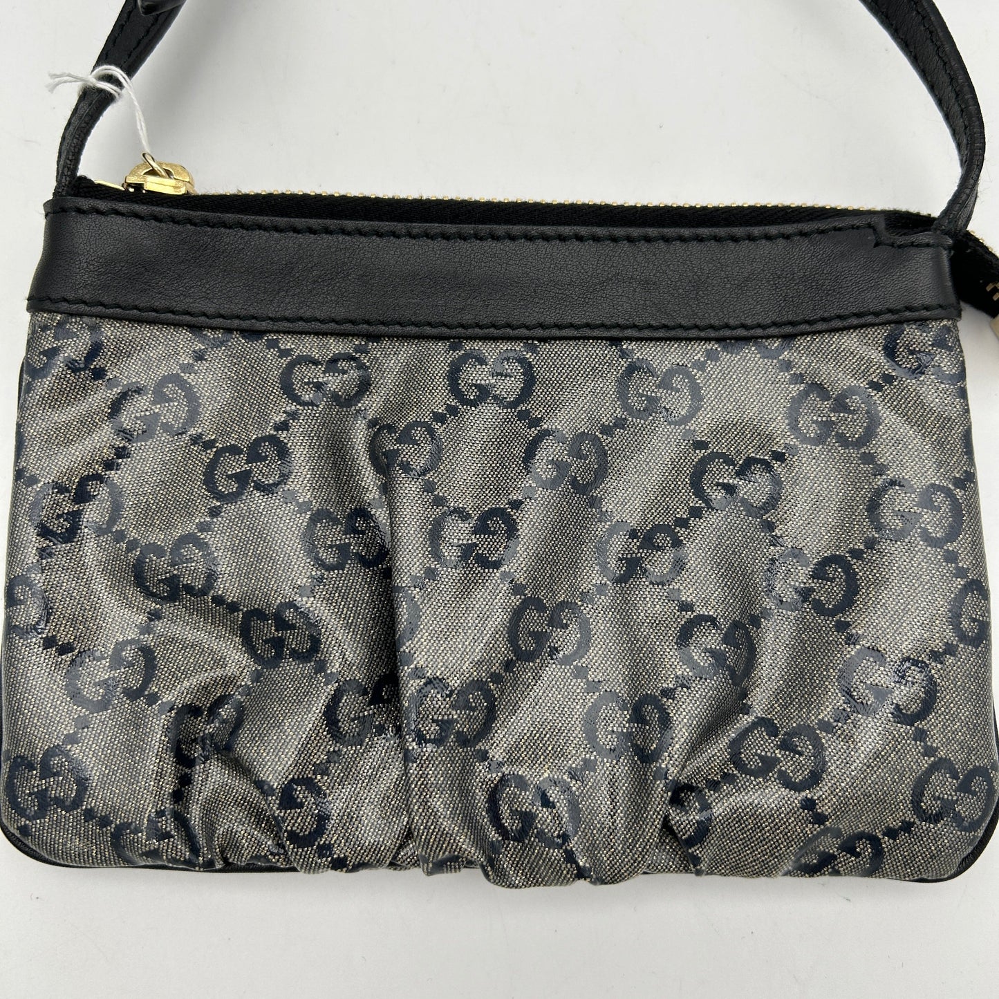 Gucci Interlocking G GG Glitter Supreme Shoulder Bag Black Navy Blue