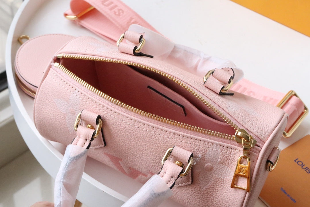 LV Papillon GLAMI Monogram Empreinte Bouton De Rose Pink For Women, WomenÃ¢â‚¬â„¢s Handbags, Shoulder And Crossbody Bags 7.9in/20cm LV M45707