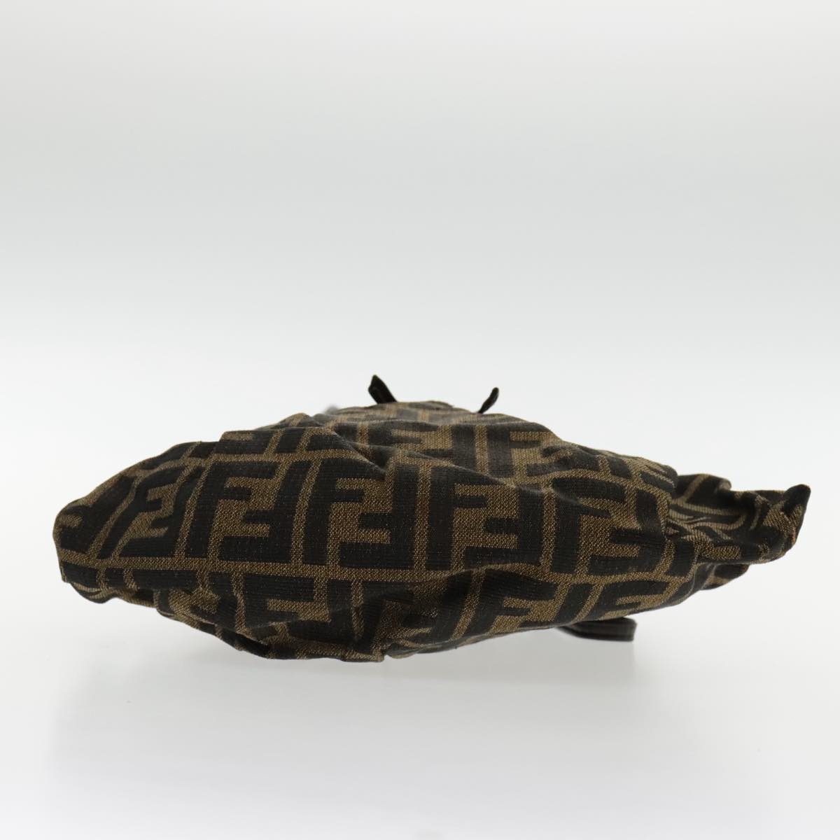 FENDI Zucca Canvas Shoulder Bag Brown Black Gold 94106