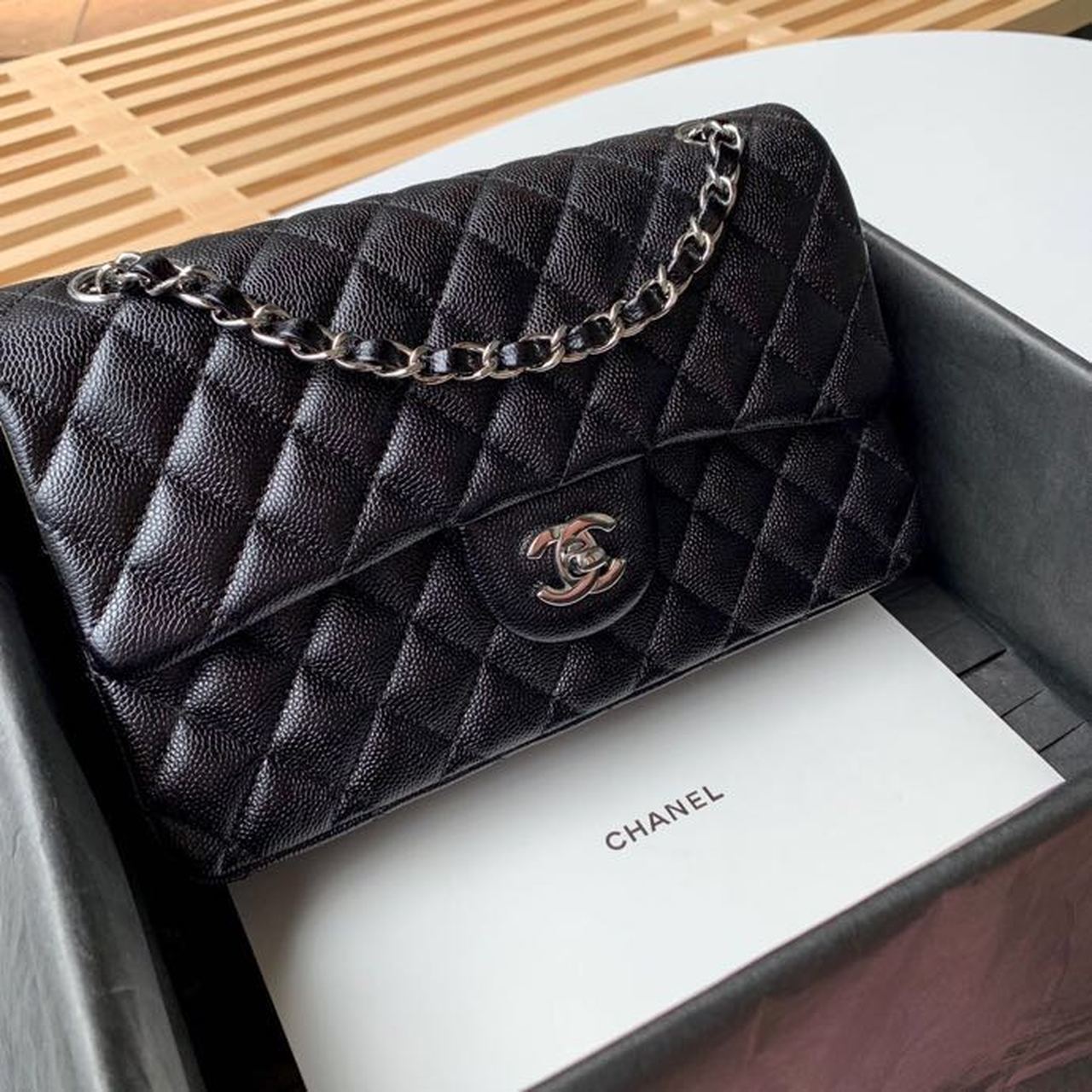 CHL Classic Handbag Silver Hardware BlackÃ‚Â For Women Bags, Shoulder And Crossbody Bags 10.2in/26cm A01112