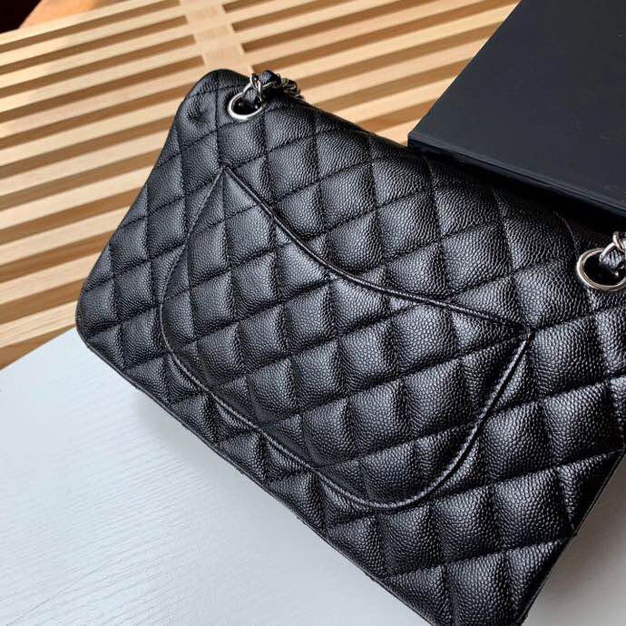 CHL Classic Handbag Silver Hardware BlackÃ‚Â For Women Bags, Shoulder And Crossbody Bags 10.2in/26cm A01112