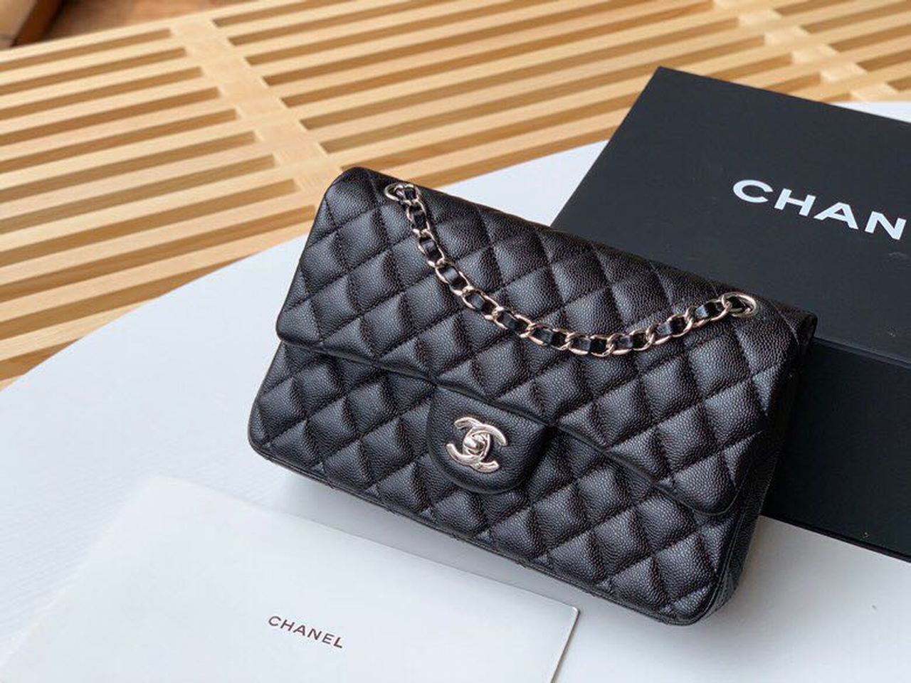 CHL Classic Handbag Silver Hardware BlackÃ‚Â For Women Bags, Shoulder And Crossbody Bags 10.2in/26cm A01112