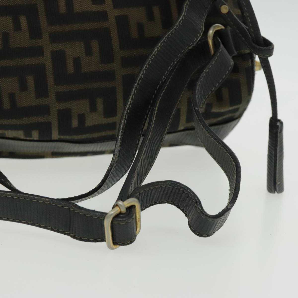 FENDI Zucca Canvas Backpack Brown Black Gold 94295