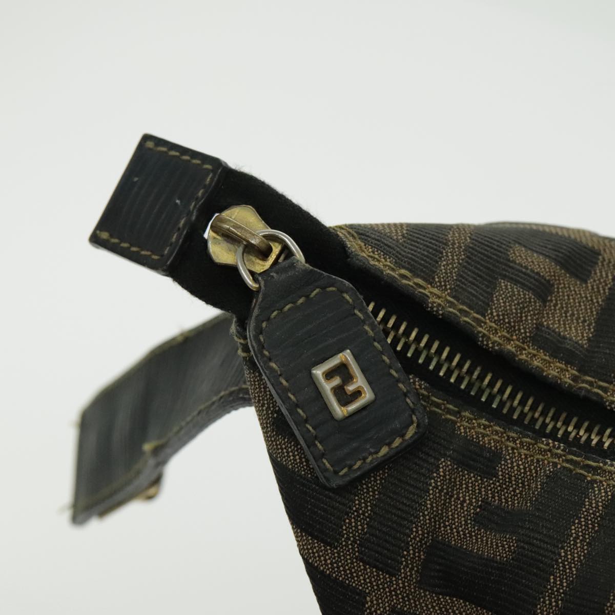 FENDI Zucca Canvas Backpack Brown Black Gold 94295