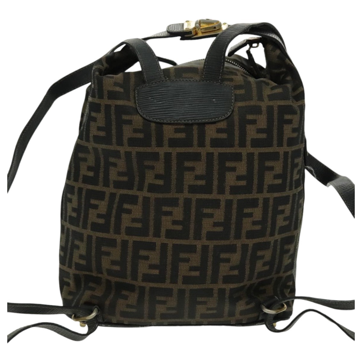 FENDI Zucca Canvas Backpack Brown Black Gold 94295