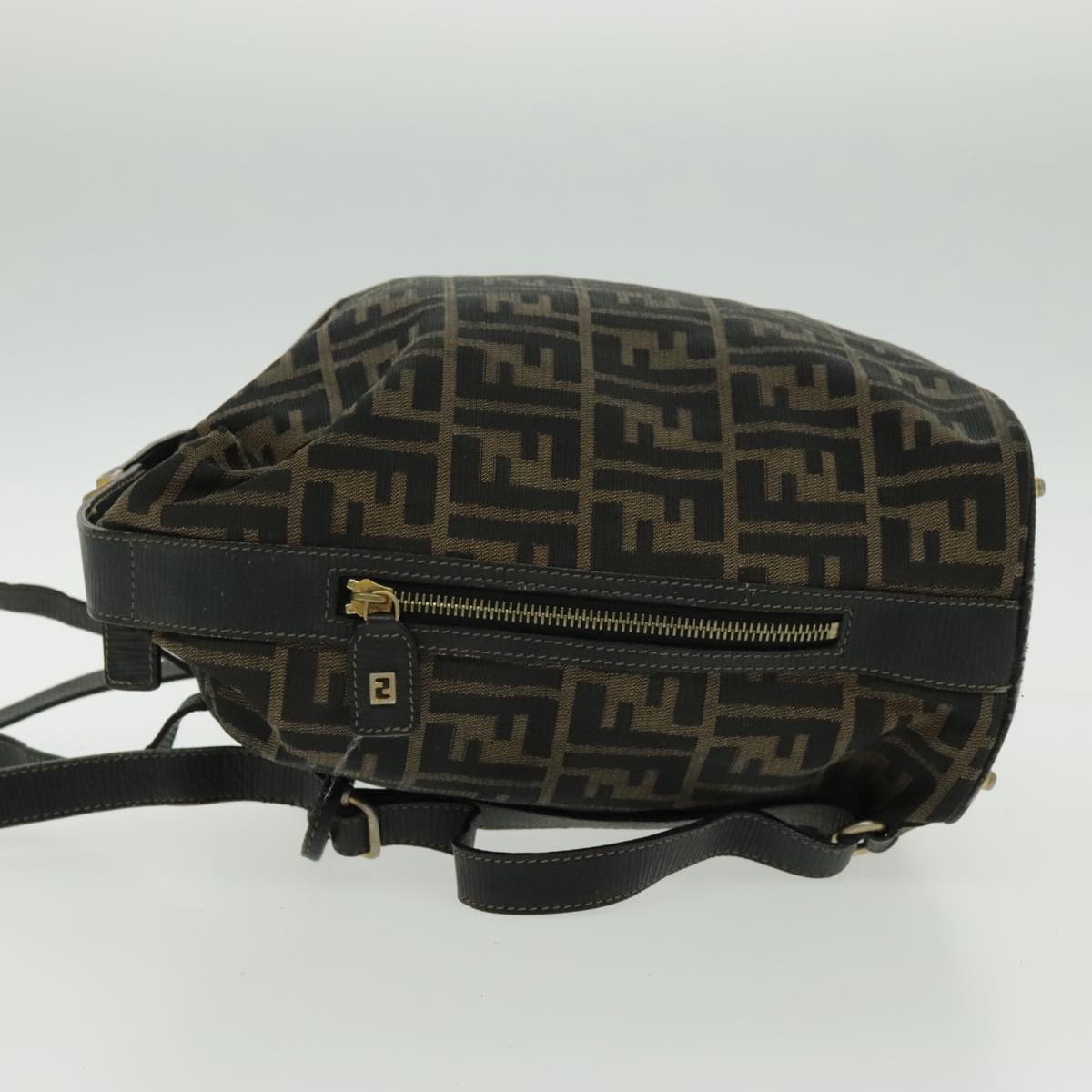 FENDI Zucca Canvas Backpack Brown Black Gold 94295