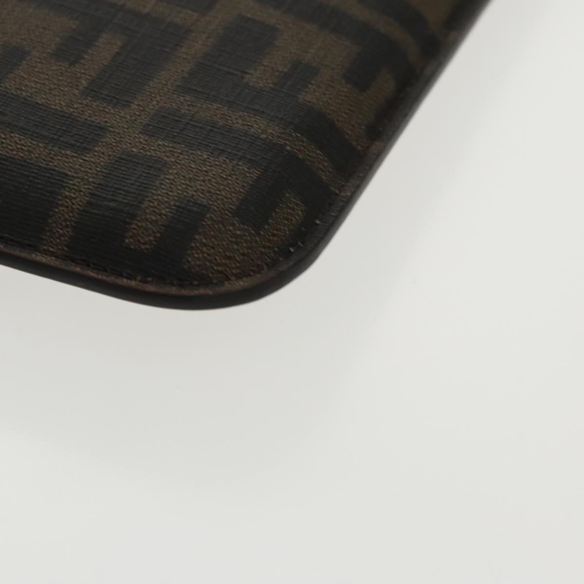FENDI Zucca Canvas Shoulder Bag Black Brown gold 94296