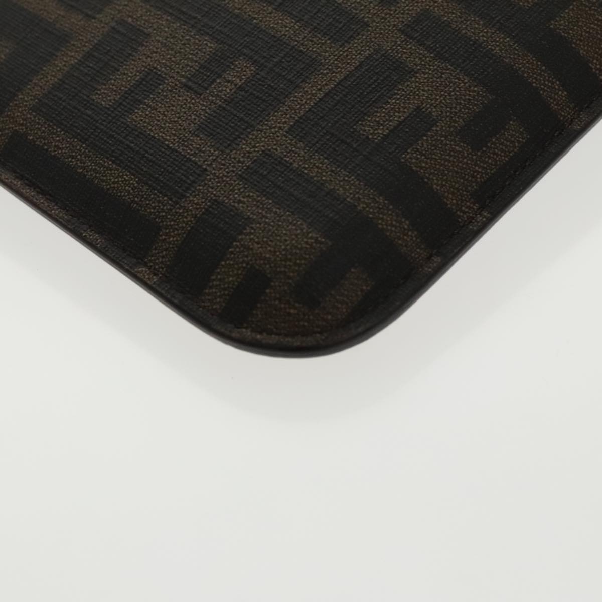 FENDI Zucca Canvas Shoulder Bag Black Brown gold 94296