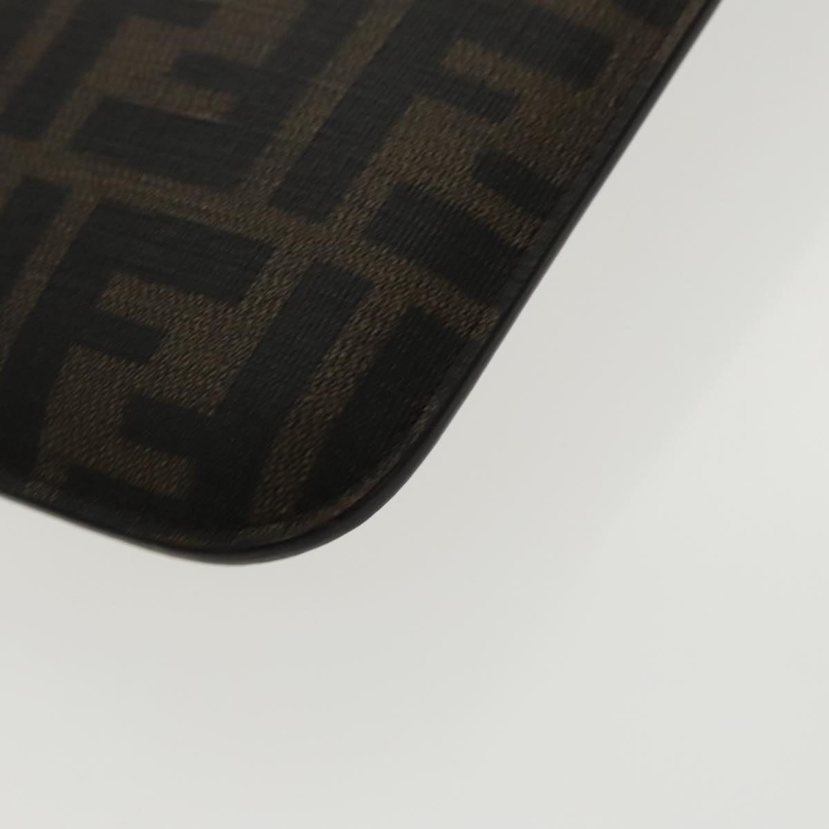 FENDI Zucca Canvas Shoulder Bag Black Brown gold 94296