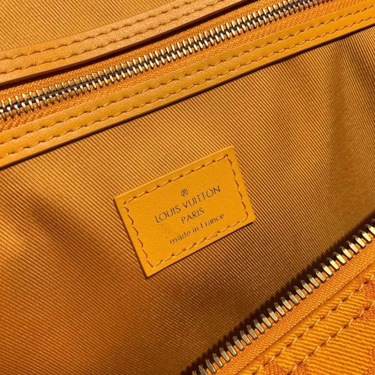 LV Keepall Bandouliere 50 Monogram Denim Ochre Yellow For Men, MenÃ¢â‚¬â„¢s Bags, Travel Bags 19.7in/50cm LV M44644