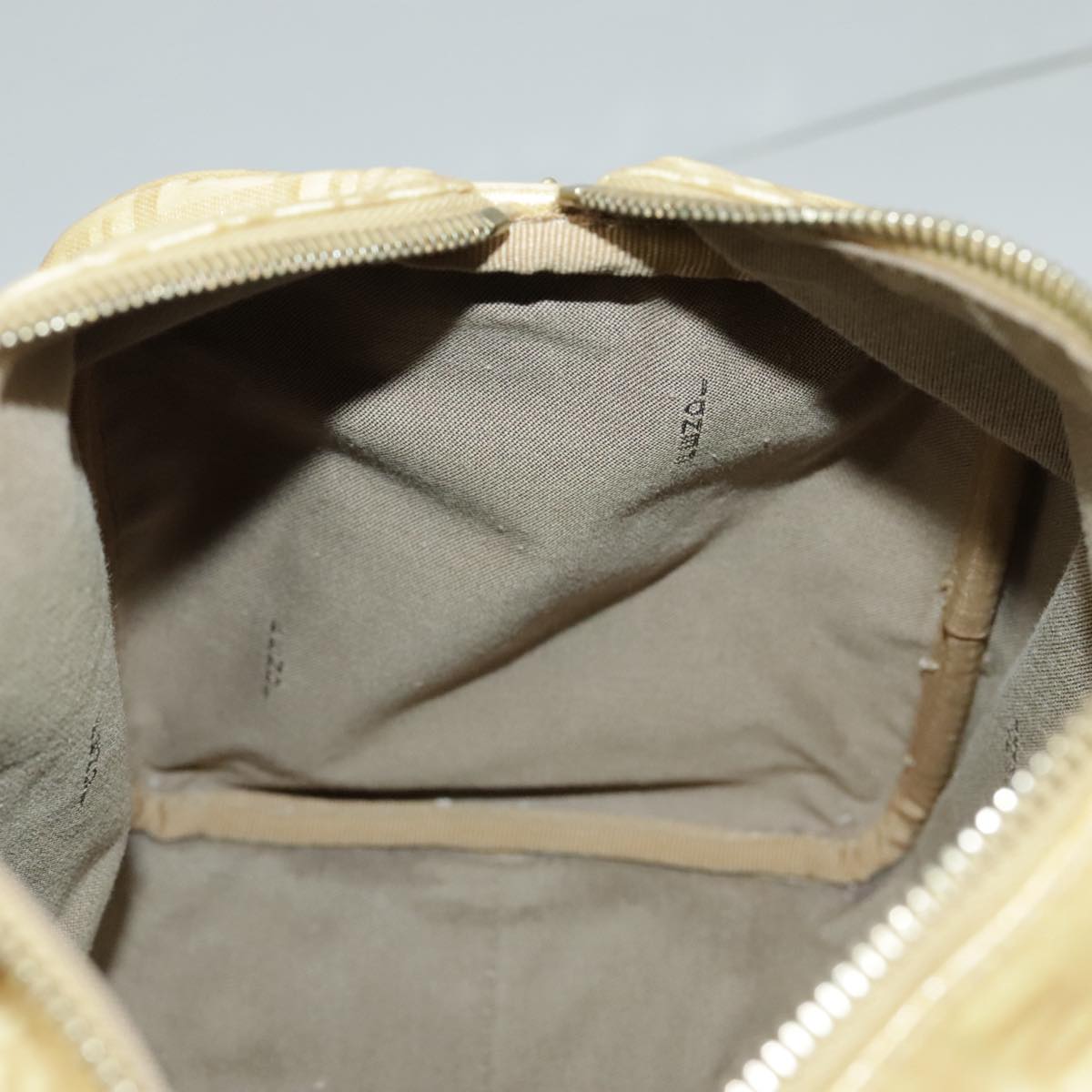 FENDI Zucchino Canvas Hand Bag Gold 94454