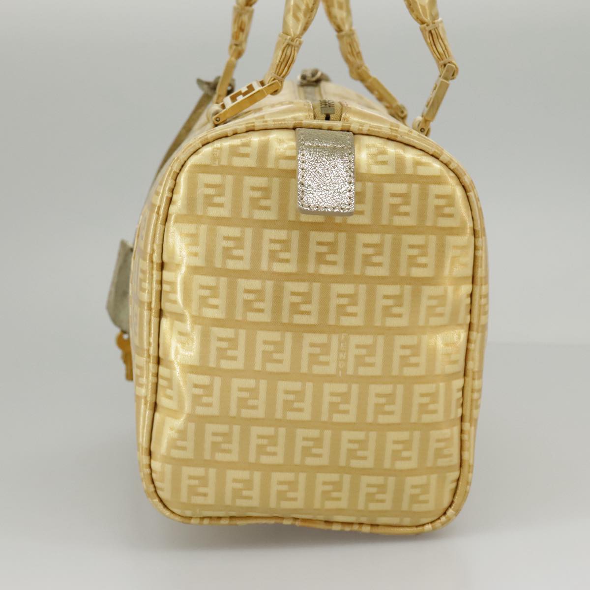 FENDI Zucchino Canvas Hand Bag Gold 94454