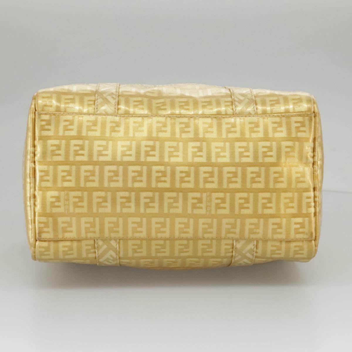 FENDI Zucchino Canvas Hand Bag Gold 94454