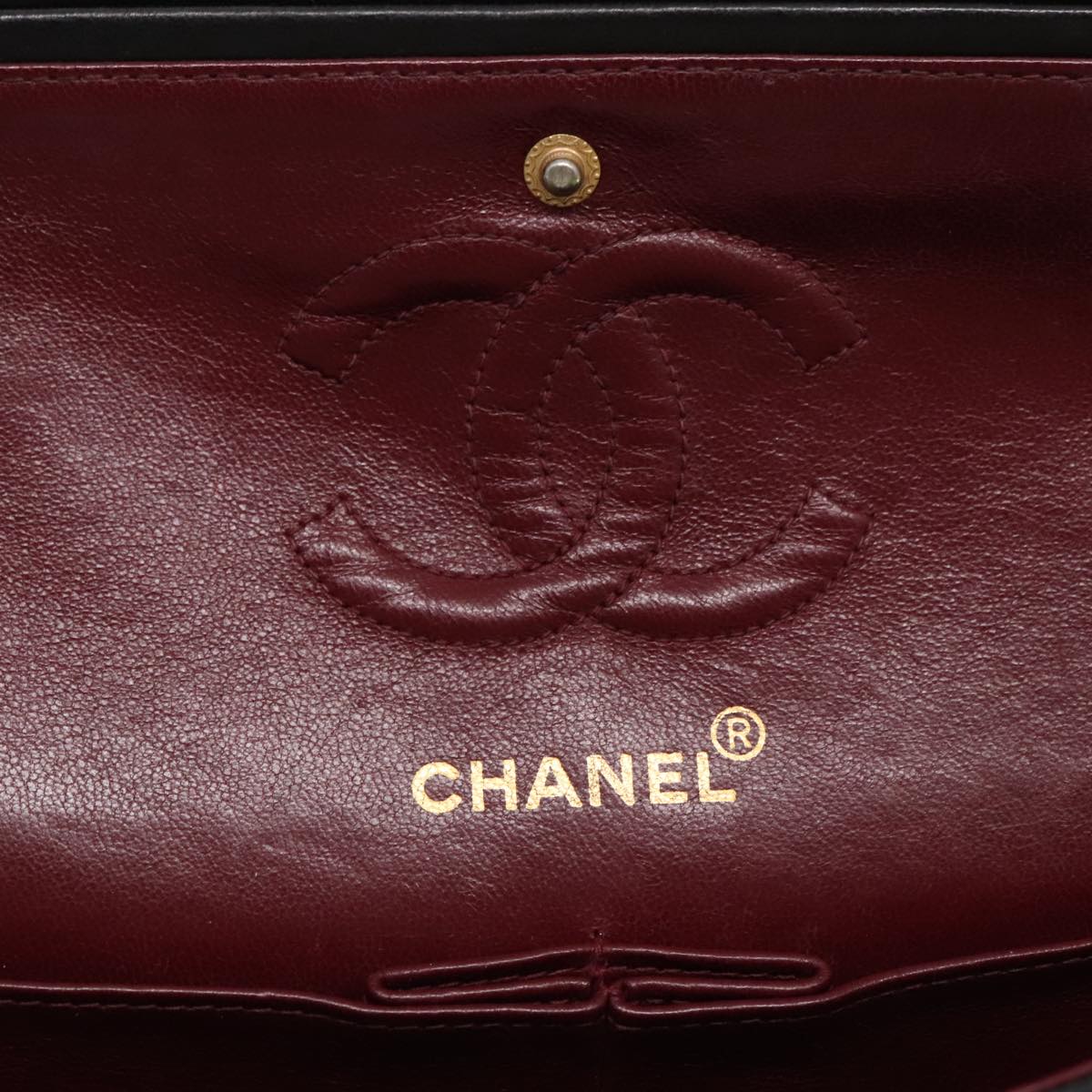 CHANEL Matelasse 23 Turn Lock Chain Bag Lamb Skin Black Gold CC 94676A