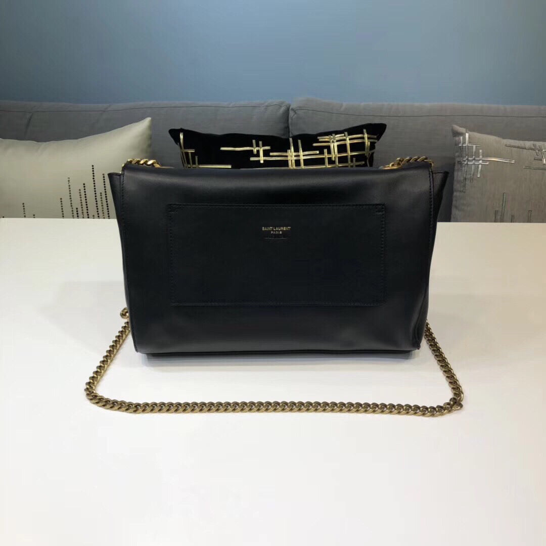 GLAMI Kate MeGLAMIum Chain Bag In Grain De Poudre Black For Women 9.4in/24cm YSL 364021BOW0J1000