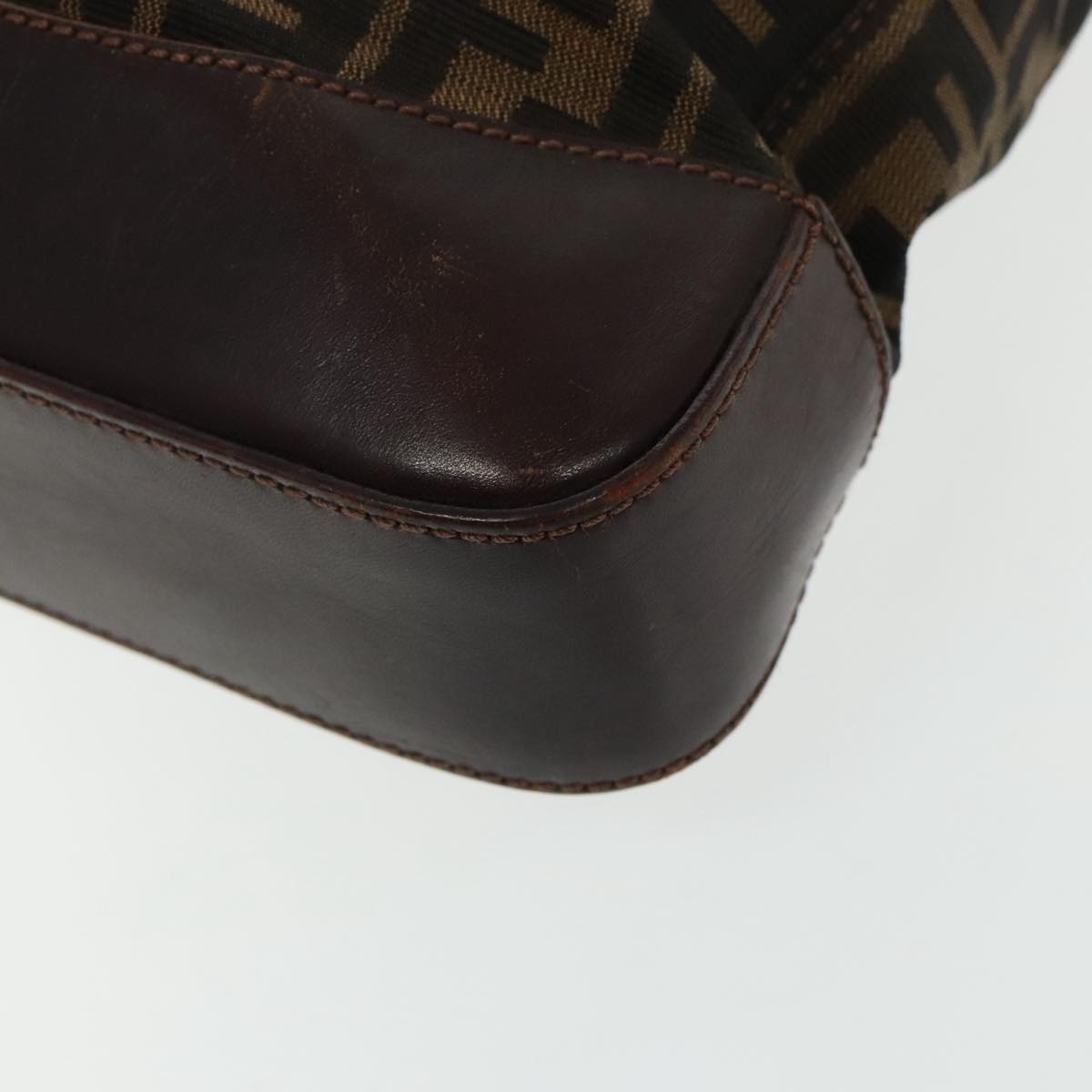 FENDI Zucca Canvas Tote Bag Brown Black Silver 94701