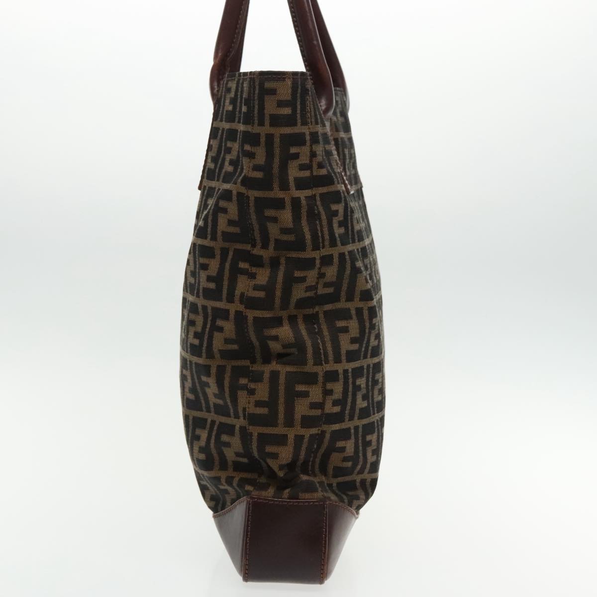 FENDI Zucca Canvas Tote Bag Brown Black Silver 94701