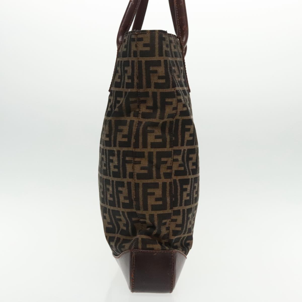FENDI Zucca Canvas Tote Bag Brown Black Silver 94701