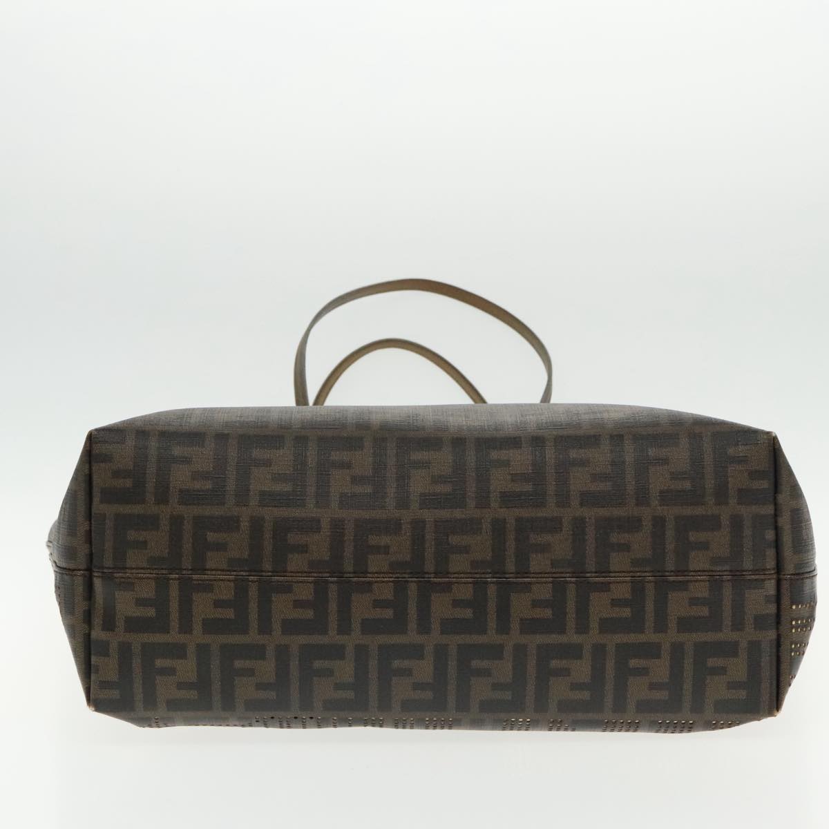 FENDI Zucca Canvas Tote Bag Brown Black Gold 94724