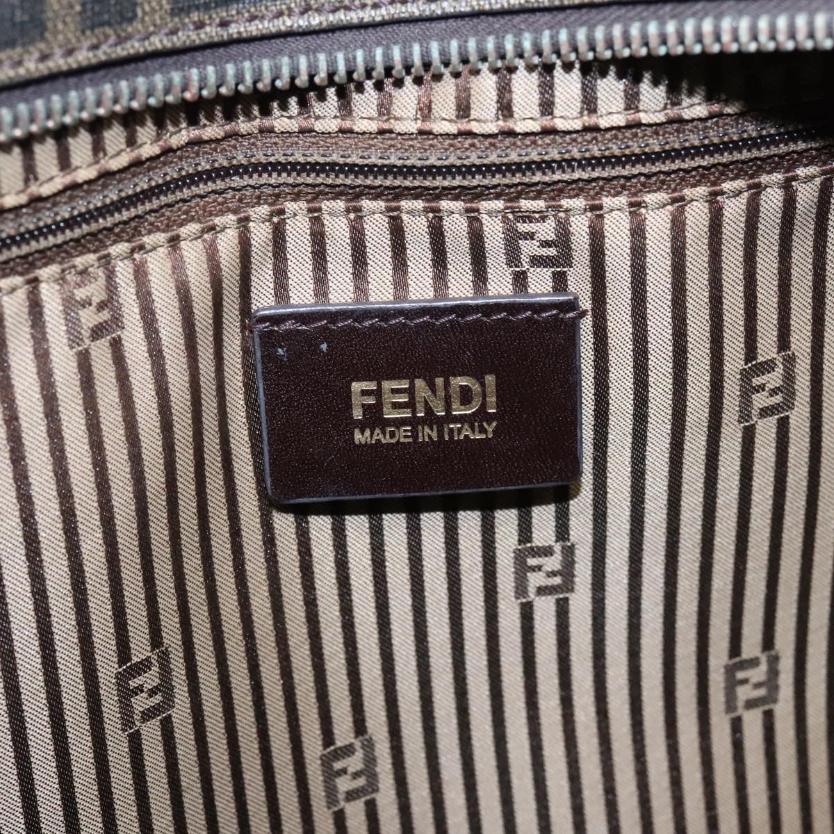 FENDI Zucca Canvas Tote Bag Brown Black Gold 94724