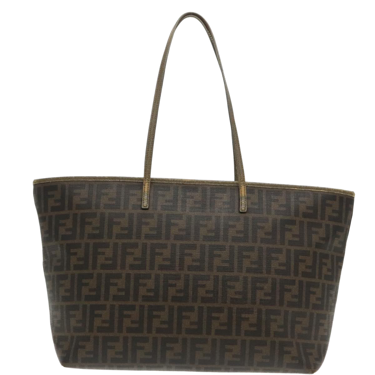 FENDI Zucca Canvas Tote Bag Brown Black Gold 94724