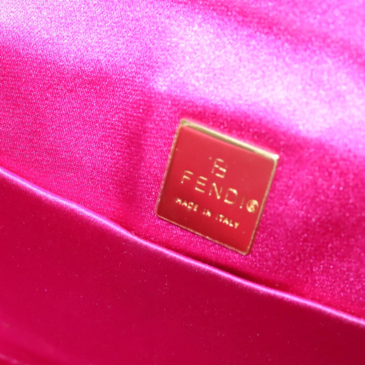 FENDI Shoulder Bag Suede Orange Gold 94994