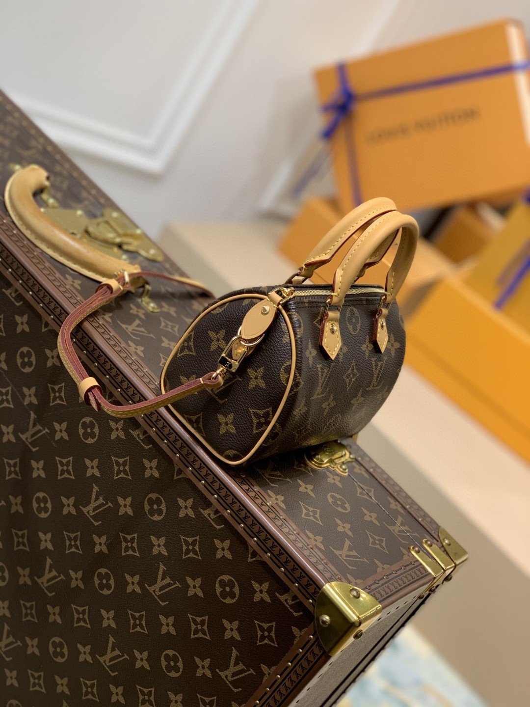 Louis Vuitton Nano Speedy Monogram Canvas For Women, WomenÃ¢â‚¬â„¢s Handbags, Shoulder Bags 6.3in/16cm LV M81085