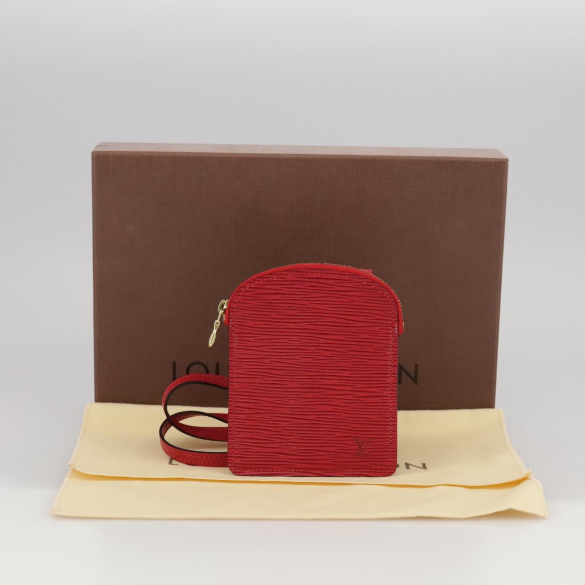 LOUIS VUITTON Epi Pochette Secret Accessory Pouch SPO Red LV 95155S