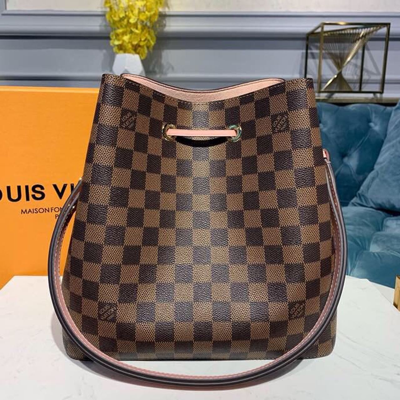 LV Neo Noe GLAMI Bucket Bag 26cm Damier Ebene Canvas Spring/Summer Collection N40198, Venus