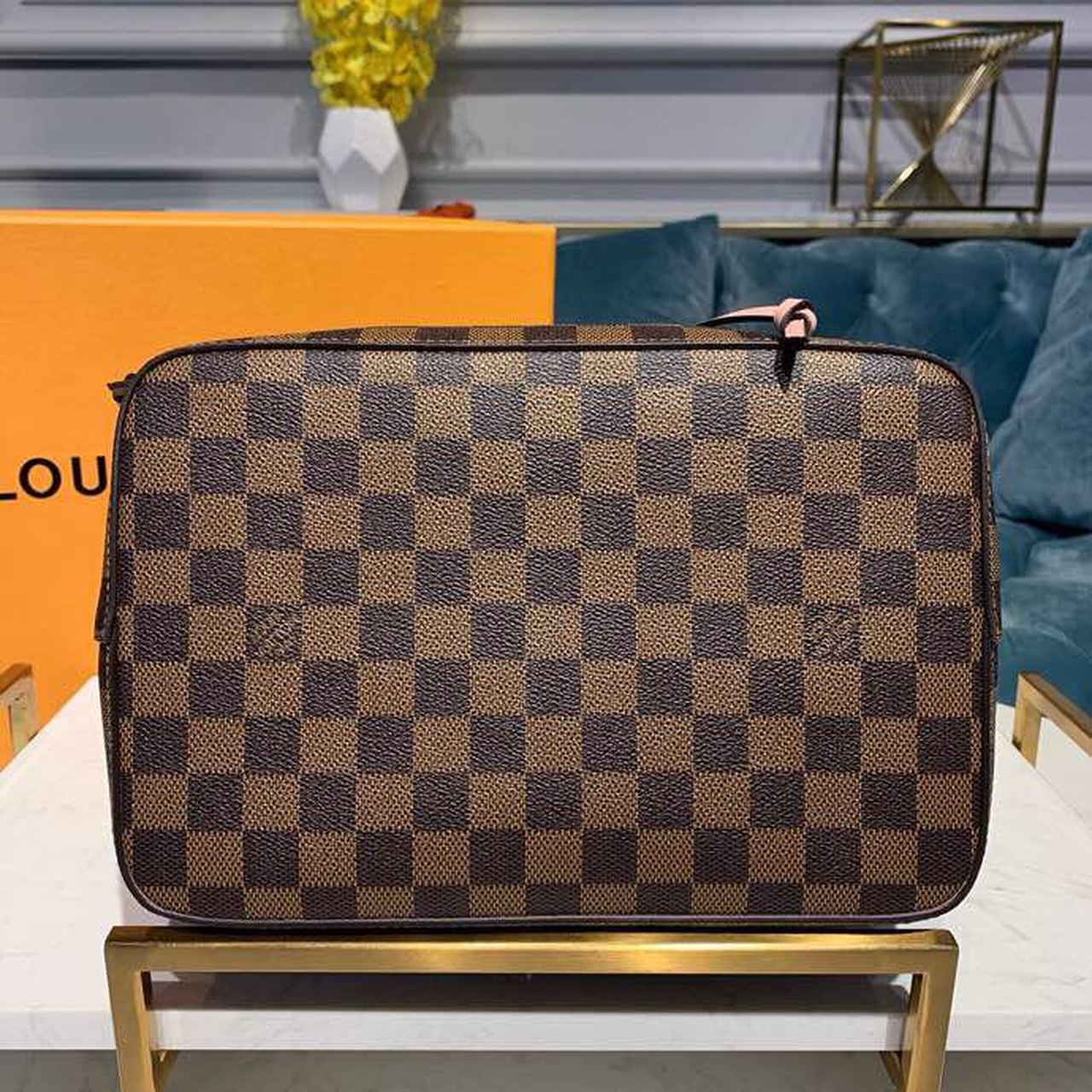 LV Neo Noe GLAMI Bucket Bag 26cm Damier Ebene Canvas Spring/Summer Collection N40198, Venus