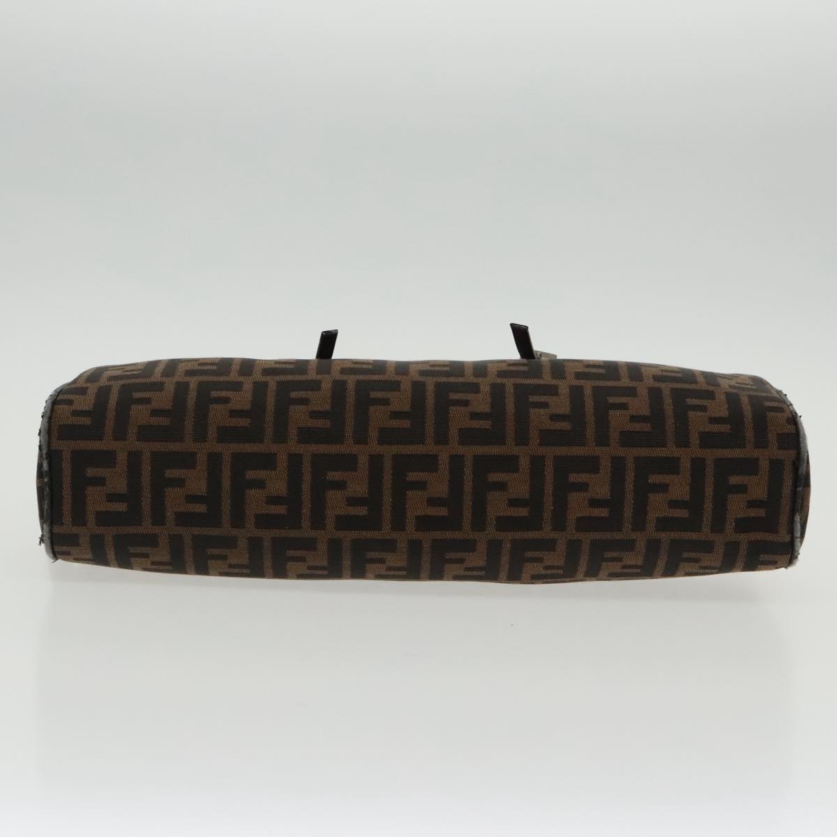 FENDI Zucca Canvas Hand Bag Brown Black Silver 95317