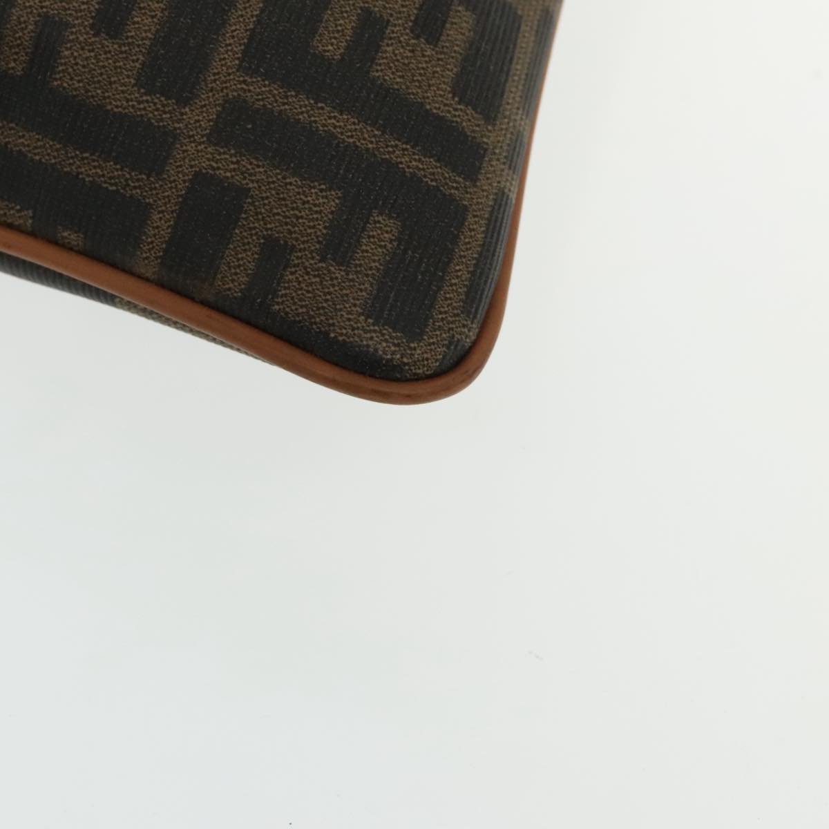 FENDI Zucca Canvas Hand Bag Brown Black 95414