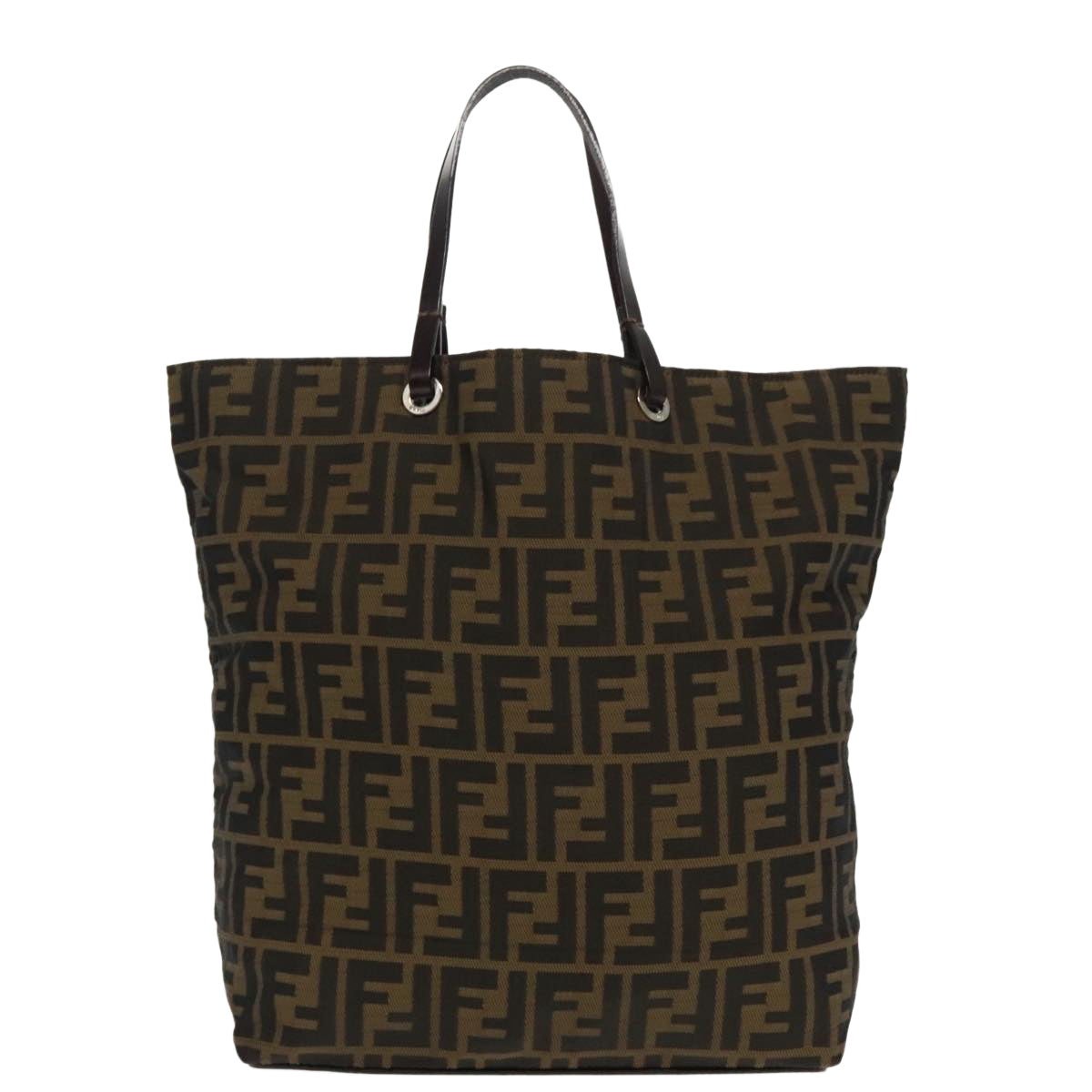 FENDI Zucca Canvas Tote Bag Brown Black 95466