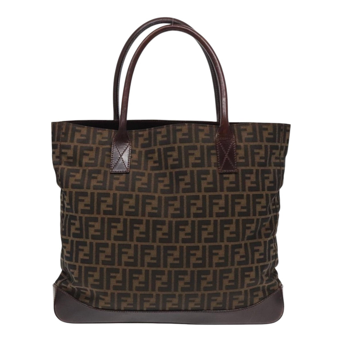FENDI Zucca Canvas Tote Bag Brown Black 95503