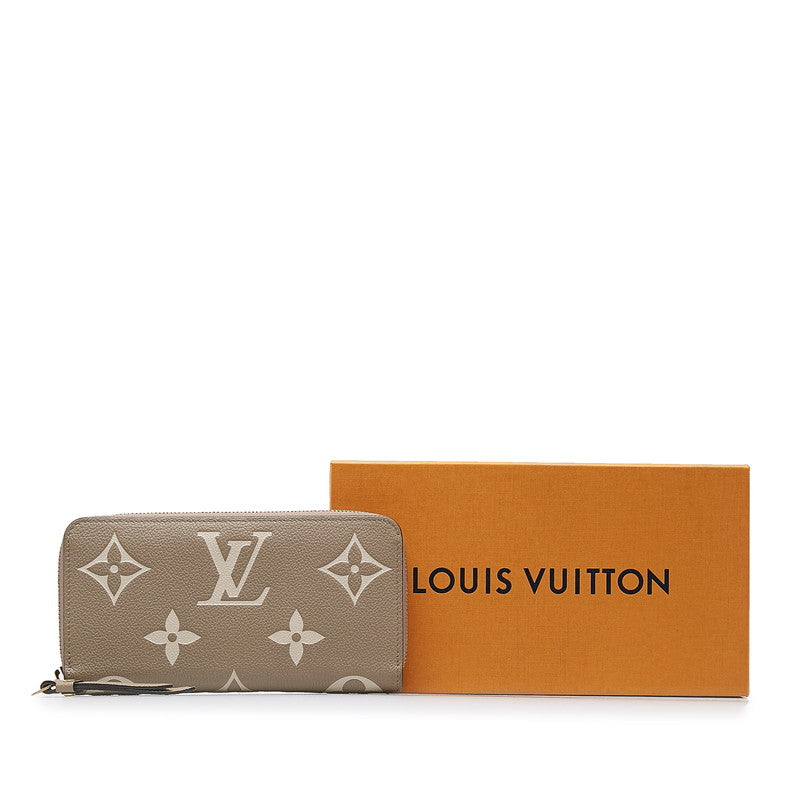 Louis Vuitton Monogram Implant Zippie Wallet Roundfassner Long Wallet M69794 Turtle Cream Beige Leather Ladies Louis Vuitton