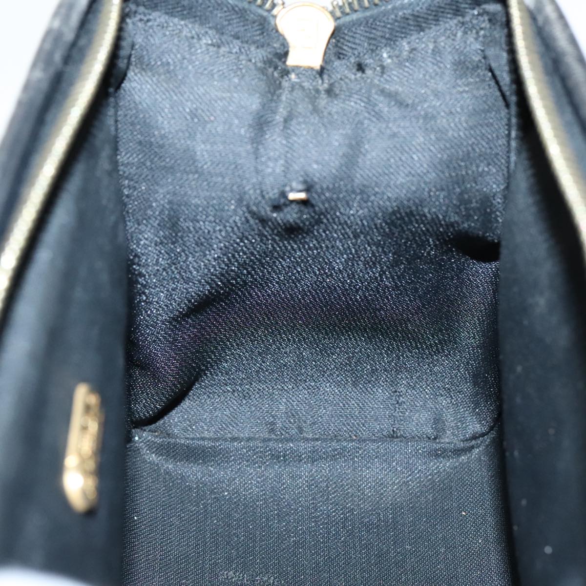 FENDI Pecan Canvas Mini Hand Bag Brown Black gold 95610