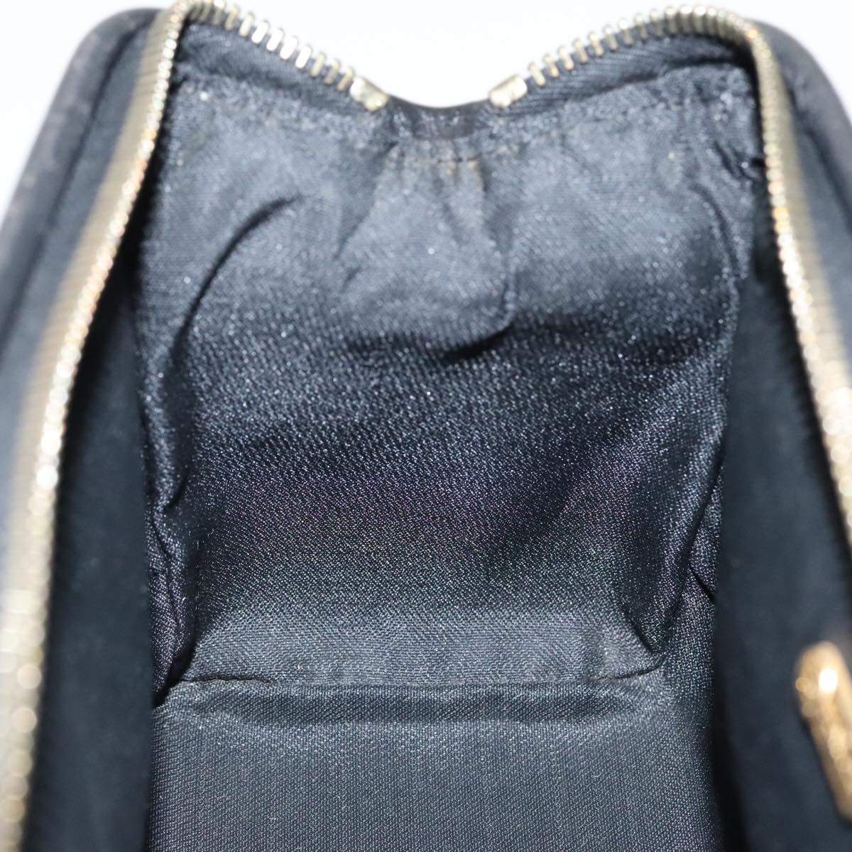 FENDI Pecan Canvas Mini Hand Bag Brown Black gold 95610